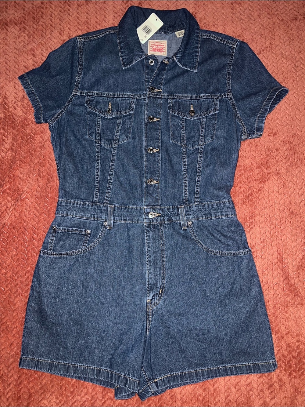 NWT - Levi's Women’s Blue Denim Short One-Piece Romper